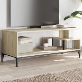 Mueble de TV madera de ingeniería y acero roble 102x40x41 cm de , Muebles TV - Ref: Foro24-842412, Precio: 54,99 €, Descuento: %