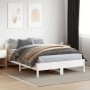 Bed frame with white pine wood headboard 140x200 cm by , Beds and slatted bases - Ref: Foro24-842595, Price: 132,99 €, Discou...