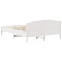 Estructura de cama con cabecero madera pino blanco 140x200 cm de , Camas y somieres - Ref: Foro24-842595, Precio: 132,99 €, D...