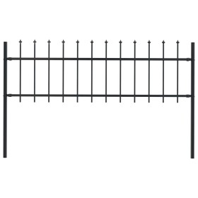 Garden fence with black steel spearheads 1.7x0.6 m by vidaXL, fence panels - Ref: Foro24-144923, Price: 72,85 €, Discount: %