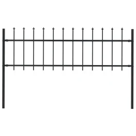 Garden fence with black steel spearheads 1.7x0.6 m by vidaXL, fence panels - Ref: Foro24-144923, Price: 53,42 €, Discount: %