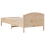 Solid pine wood bed frame with headboard 90x200 cm by , Beds and slatted bases - Ref: Foro24-842618, Price: 106,90 €, Discoun...