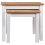 Stackable tables 2 units solid pine wood Panama Range white by vidaXL, Side tables - Ref: Foro24-282678, Price: 63,77 €, Disc...