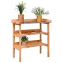 Plant stand with fir wood shelves in brown, 78x38x82.5cm by , Pot stands - Ref: Foro24-156353, Price: 49,77 €, Discount: %