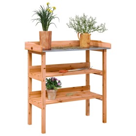 Mesa para plantas con estantes madera abeto marrón 78x38x82,5cm de , Soportes para macetas - Ref: Foro24-156353, Precio: 49,7...