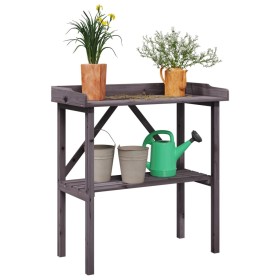 Mesa para plantas con estante madera abeto gris 78x38x82,5 cm de , Soportes para macetas - Ref: Foro24-156351, Precio: 52,99 ...