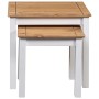 Stackable tables 2 units solid pine wood Panama Range white by vidaXL, Side tables - Ref: Foro24-282678, Price: 63,77 €, Disc...