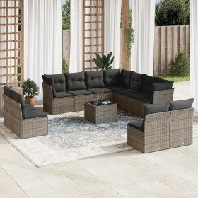 Garden sofa set 12 pieces with gray synthetic rattan cushions by , Garden sets - Ref: Foro24-3217830, Price: 739,99 €, Discou...