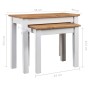 Stackable tables 2 units solid pine wood Panama Range white by vidaXL, Side tables - Ref: Foro24-282678, Price: 63,77 €, Disc...