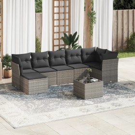 Garden sofa set 8 pieces and gray synthetic rattan cushions by , Garden sets - Ref: Foro24-3217980, Price: 503,06 €, Discount: %