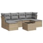 Set aus 7-teiligen Gartensofas und Kissen, synthetisches Rattan, beige von , Gartensets - Ref: Foro24-3218019, Preis: 411,04 ...