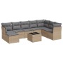 9-teiliges Gartensofa-Set mit beigen synthetischen Rattankissen von , Gartensets - Ref: Foro24-3218059, Preis: 571,40 €, Raba...