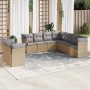 Set mit 9 Gartensofas mit beigen Kissen aus synthetischem Rattan von , Gartensets - Ref: Foro24-3217839, Preis: 604,60 €, Rab...