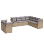 Set mit 9 Gartensofas mit beigen Kissen aus synthetischem Rattan von , Gartensets - Ref: Foro24-3217839, Preis: 604,60 €, Rab...