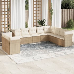 Set Gartensofas mit beigen Kissen 10 Stück synthetisches Rattan von , Gartensets - Ref: Foro24-3217858, Preis: 811,99 €, Raba...