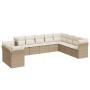 Garden sofa set with beige cushions, 10 pieces, made of synthetic rattan. by , Garden sets - Ref: Foro24-3217858, Price: 811,...