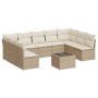 Gartensofa-Set mit beigen Kissen, 10-teilig, synthetisches Rattan von , Gartensets - Ref: Foro24-3218078, Preis: 696,58 €, Ra...