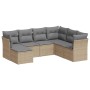 7-teiliges Gartensofa-Set und beigefarbene synthetische Rattankissen von , Gartensets - Ref: Foro24-3217989, Preis: 460,27 €,...