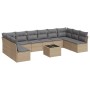 11-teiliges Gartensofa-Set mit beigen synthetischen Rattankissen von , Gartensets - Ref: Foro24-3218099, Preis: 674,27 €, Rab...