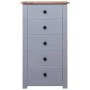 Gray Panama style solid pine wood sideboard 46x40x89 cm by vidaXL, Sideboards - Ref: Foro24-282650, Price: 118,33 €, Discount: %