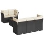 6-teiliges Gartensofa-Set und schwarze synthetische Rattankissen von , Gartensets - Ref: Foro24-3217246, Preis: 419,76 €, Rab...