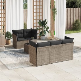 6-piece garden furniture set and gray synthetic rattan cushions by , Garden sets - Ref: Foro24-3217250, Price: 428,39 €, Disc...