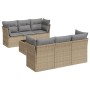 Set of 7-piece garden sofas and beige synthetic rattan cushions by , Garden sets - Ref: Foro24-3217259, Price: 452,90 €, Disc...