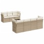 Gartensofa-Set mit beigen Kissen 8 Stück PE-Rattan von , Gartensets - Ref: Foro24-3217278, Preis: 660,91 €, Rabatt: %