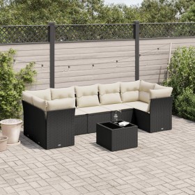 Set aus 8-teiligen Gartensofas und Kissen Kunstrattan schwarz von , Gartensets - Ref: Foro24-3217286, Preis: 553,32 €, Rabatt: %