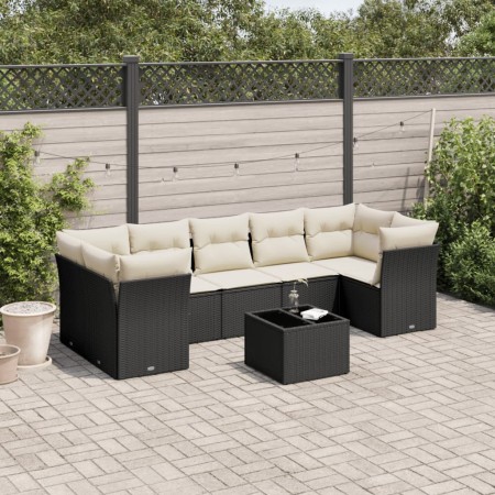 8-piece garden sofa set with black synthetic rattan cushions by , Garden sets - Ref: Foro24-3217286, Price: 542,84 €, Discoun...