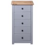 Gray Panama style solid pine wood sideboard 46x40x89 cm by vidaXL, Sideboards - Ref: Foro24-282650, Price: 118,33 €, Discount: %