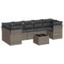 Garden sofa set 8 pieces and gray synthetic rattan cushions by , Garden sets - Ref: Foro24-3217290, Price: 525,61 €, Discount: %