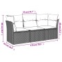 Garden sofa set 3 pieces and gray synthetic rattan cushions by , Garden sets - Ref: Foro24-3217210, Price: 202,86 €, Discount: %