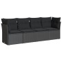 Set mit 4 Gartensofas mit Kissen Kunstrattan schwarz von , Gartensets - Ref: Foro24-3217225, Preis: 242,05 €, Rabatt: %