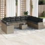 Set mit 11 Gartensofas und Kissen synthetisches Rattangrau von , Gartensets - Ref: Foro24-3219170, Preis: 744,04 €, Rabatt: %