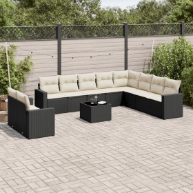 Garden sofa set 11 pieces and black synthetic rattan cushions by , Garden sets - Ref: Foro24-3219166, Price: 714,18 €, Discou...