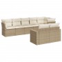 Gartensofa-Set mit beigen Kissen 8 Stück PE-Rattan von , Gartensets - Ref: Foro24-3219208, Preis: 658,85 €, Rabatt: %