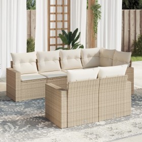 7-teiliges Gartensofa-Set und beigefarbene synthetische Rattankissen von , Gartensets - Ref: Foro24-3219198, Preis: 606,99 €,...