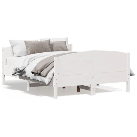 Estructura de cama con cabecero madera de pino blanco 150x200cm de , Camas y somieres - Ref: Foro24-3216171, Precio: 226,67 €...