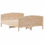 Bed frame with solid pine wood headboard 160x200 cm by , Beds and slatted bases - Ref: Foro24-3216167, Price: 195,44 €, Disco...