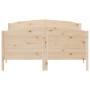 Bed frame with solid pine wood headboard 160x200 cm by , Beds and slatted bases - Ref: Foro24-3216167, Price: 195,44 €, Disco...