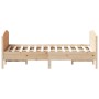 Bed frame with solid pine wood headboard 160x200 cm by , Beds and slatted bases - Ref: Foro24-3216167, Price: 195,44 €, Disco...