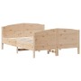 Bed frame with solid pine wood headboard 160x200 cm by , Beds and slatted bases - Ref: Foro24-3216167, Price: 195,44 €, Disco...