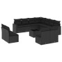 Set de sofás de jardín 12 piezas cojines ratán sintético negro de , Sofás modulares de exterior - Ref: Foro24-3251472, Precio...