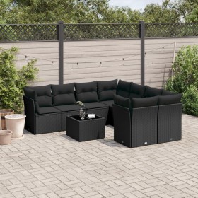 8-teiliges Gartensofa-Set und schwarze synthetische Rattankissen von , Gartensets - Ref: Foro24-3217315, Preis: 549,58 €, Rab...