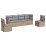 Gartensofa-Set mit Kissen, 6-teilig, beiges synthetisches Rattan von , Gartensets - Ref: Foro24-3249208, Preis: 424,08 €, Rab...