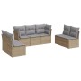 7-teiliges Gartensofa-Set und beigefarbene synthetische Rattankissen von , Gartensets - Ref: Foro24-3249248, Preis: 484,33 €,...