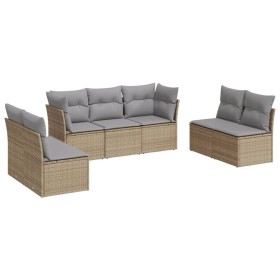 7-piece garden sofa set and beige synthetic rattan cushions by , Garden sets - Ref: Foro24-3249248, Price: 470,99 €, Discount: %