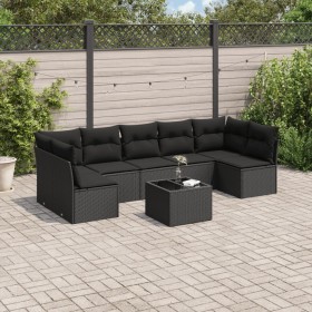 Set aus 8-teiligen Gartensofas und Kissen Kunstrattan schwarz von , Gartensets - Ref: Foro24-3249274, Preis: 494,99 €, Rabatt: %