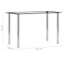 Transparent black tempered glass dining table 120x60x75 cm by vidaXL, Kitchen and dining tables - Ref: Foro24-281851, Price: ...